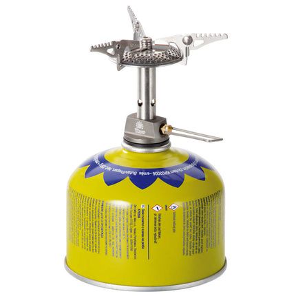 Lightest tourist stove for gas-cartridges (valve or thread) HYKER 70gram 2.4kW
