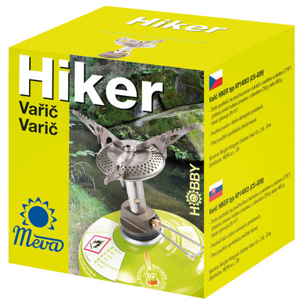 Lightest tourist stove for gas-cartridges (valve or thread) HYKER 70gram 2.4kW