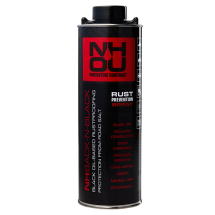 NHOU® eļļas pārklājums pretkorozijas apstrādei – 3 gabalu komplekts (2 × melni + 1 × caurspīdīgi, 1000 ml metāla trauki)