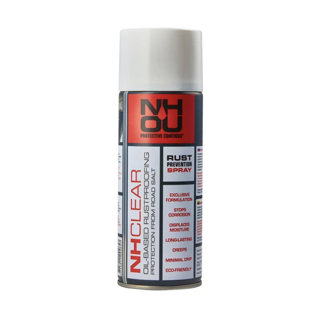 NH Clear rust prevention spray can on a white background