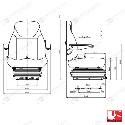 UnitedSeats CS85/C1 seat fabric - UnitedSeats Mechanical suspended seat (image 2)