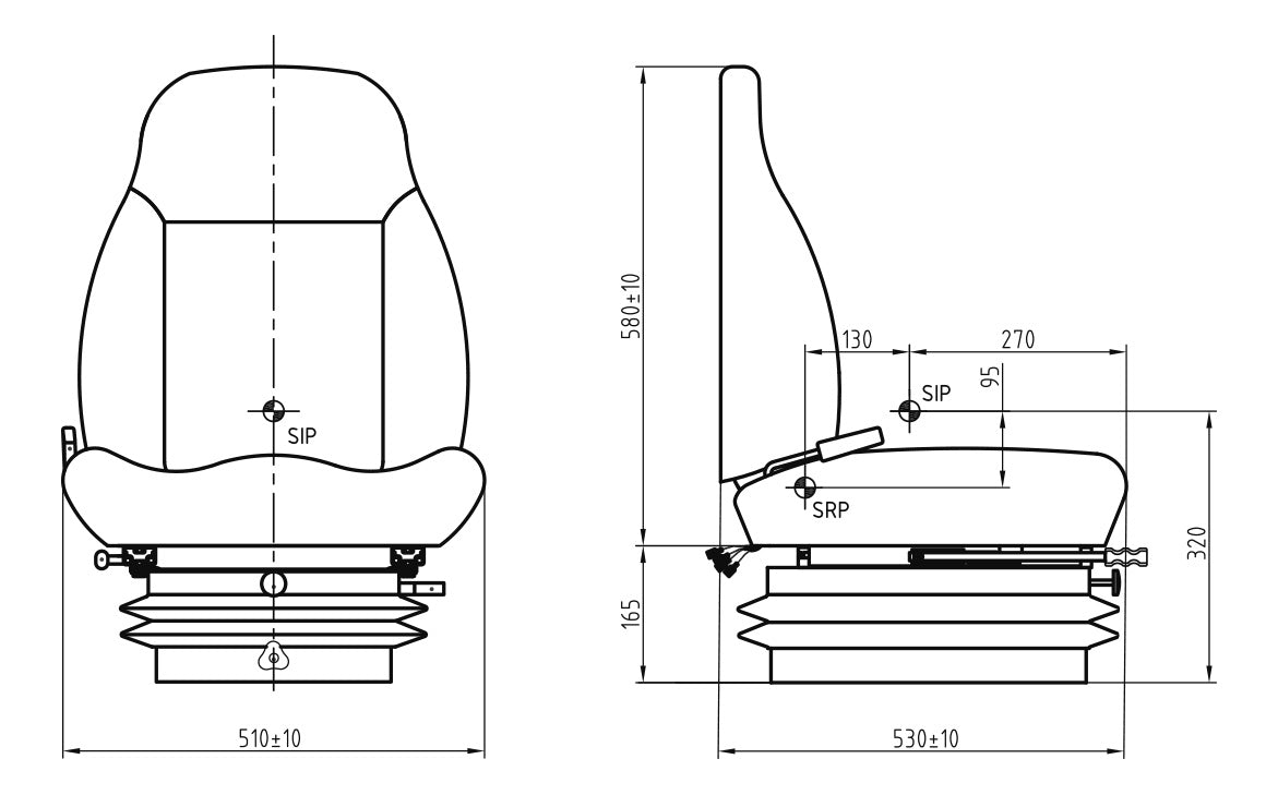 LGV90/C1 pneimatisko balstiekārtu sēdeklis