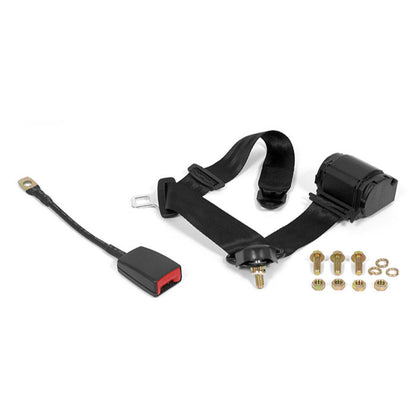 Car seat belt harness kit with connectors and hardware on a white background