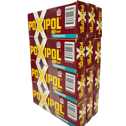 POXIPOL Caurspīdīga Epoksīda Līme 82g/70ml – 12 gab. komplekts (10 min)