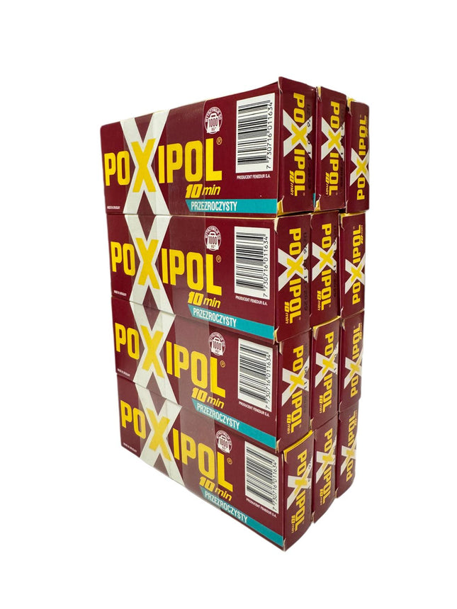 POXIPOL Caurspīdīga Epoksīda Līme 82g/70ml – 12 gab. komplekts (10 min)