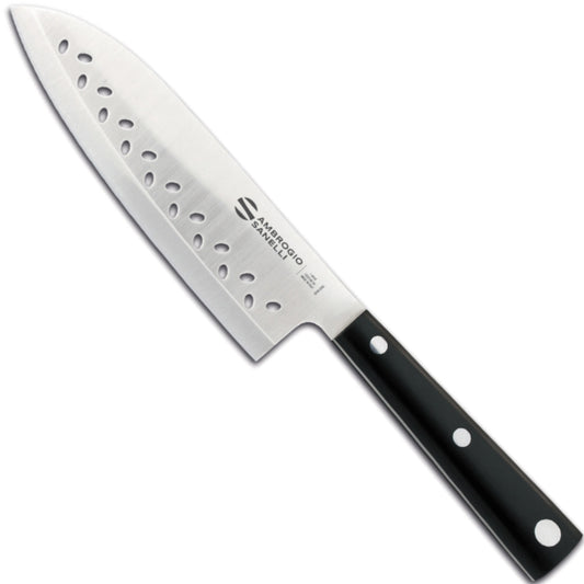 Ambrogio Sanelli Santoku chef's knife with ball grind, length 160 mm HASAKI