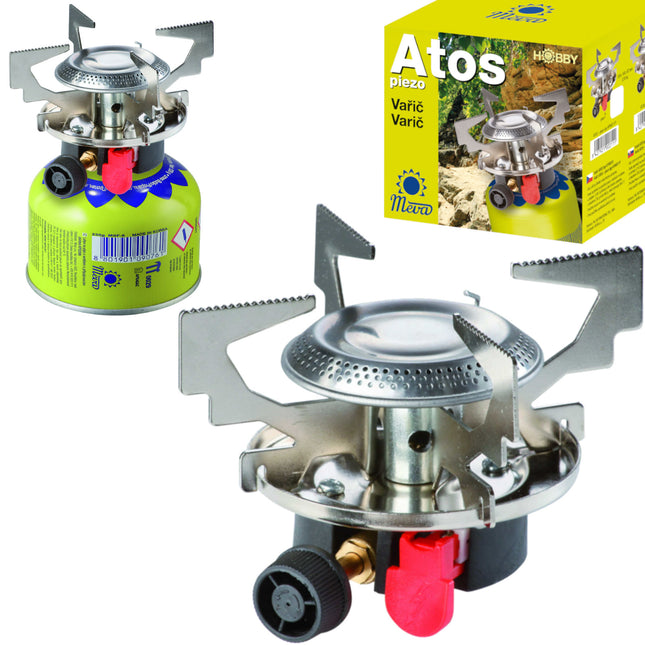 MEVA Tourist stove for gas for gas-cards (incense or valve) ATOS piezo zipnik 1.8kW