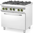 Gas Kitchen 4 burners with electric convection oven GN1/1 Kitchen Line - Hendi 225882