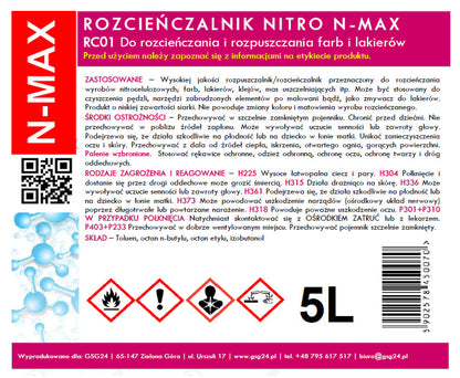 GSG24 NITRO RC-01 N-MAX 5L solvent thinner – image 2