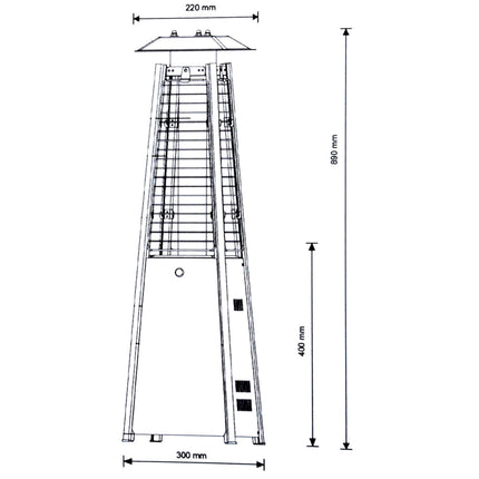 Gas lamp table heater for PIRAMIDA MINI gas