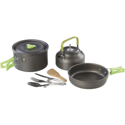 MEVA Tourist camping utensils kettle pot frying pan cutlery SET for 2 people – image 2