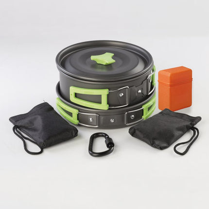 MEVA Tourist camping utensils kettle pot frying pan cutlery SET for 2 people – image 3