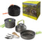 MEVA Tourist camping utensils kettle pot frying pan cutlery SET for 2 people