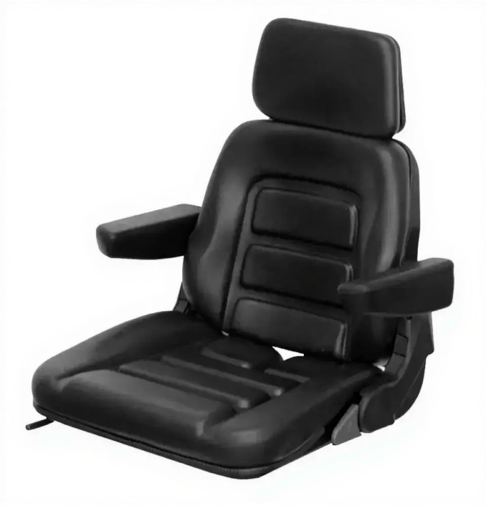 Black massage chair seat on a white background