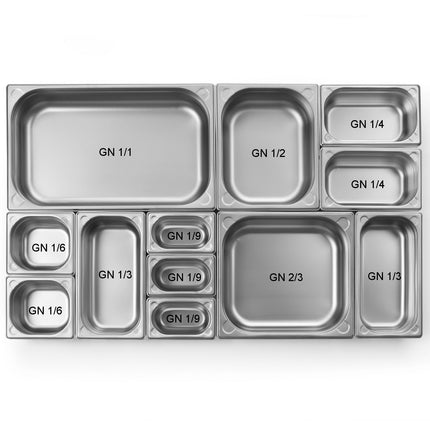 Kitchen Line 65 mm steel container GN 1/3 - Hendi 806225