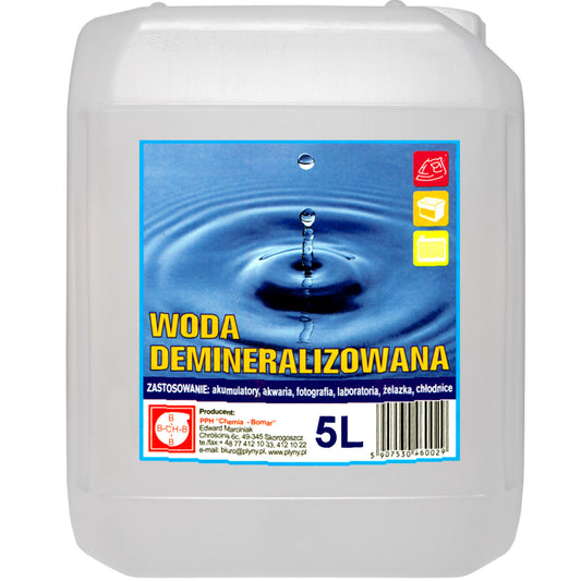 5L destilēts demineralizēts ūdens